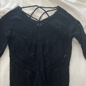 Beachy Black Off-the-Shoulder Sweater